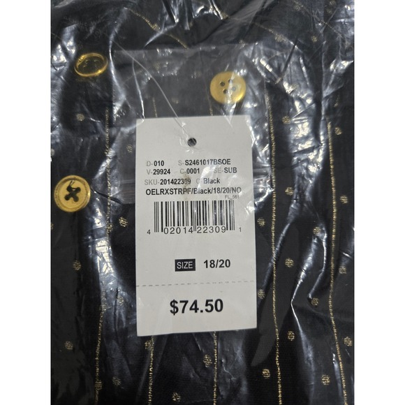 Ashley Stewart Metallic Print Midaxi Dress in Black/Gold - Size 18/20 - Picture 5 of 9